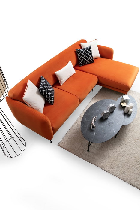 Atelier Del Sofa Sevilla Corner Right (L3+Chl) Sofá-Cama Esquinero Naranja 270 x 170 cm